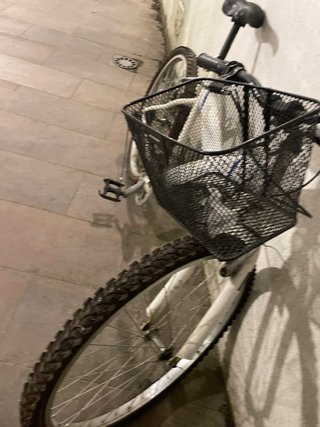 Bicicleta blanca con cesta