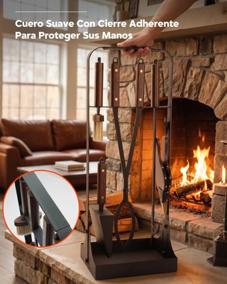 ONLYFIRE Set Chimenea 6 Pzas. Hierro-Madera 79.5cm