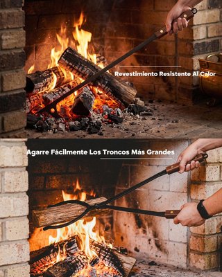 ONLYFIRE Set Chimenea 6 Pzas. Hierro-Madera 79.5cm