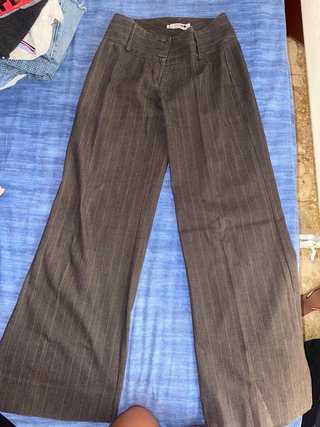 Pantaloni Oxygene a righe marroni