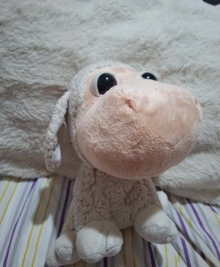 Lote 3 peluches: vaca, oveja y burro
