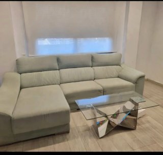 Mesa centro cristal y acero inoxidable