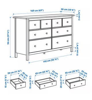 Cómoda 8 cajones HEMNES Ikea Negra