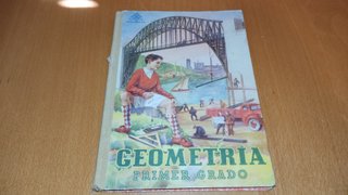 Libro escolar antiguo: Geometría Primer Grado