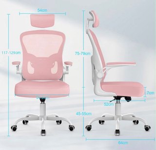Escritorio y silla de oficina rosa