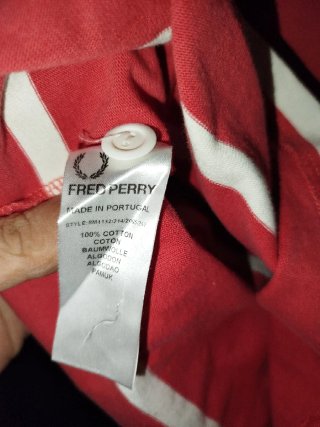 Polo Fred Perry Manga Larga Rayas Rojas