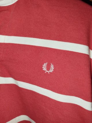 Polo Fred Perry Manga Larga Rayas Rojas