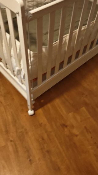 Cuna madera blanca con cajón y colchón