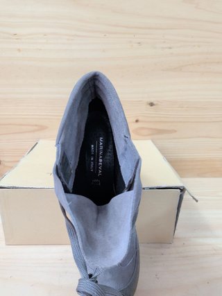 Sneakers Marina Seval Mujer 37 Piel Gris con Cuña