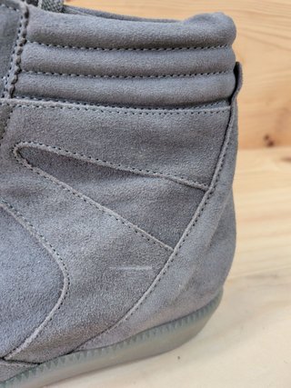 Sneakers Marina Seval Mujer 37 Piel Gris con Cuña