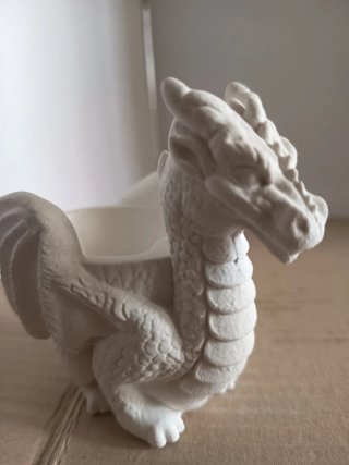 Portavaso Drago Decorativo in Gesso