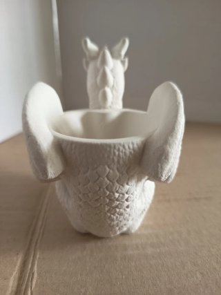 Portavaso Drago Decorativo in Gesso