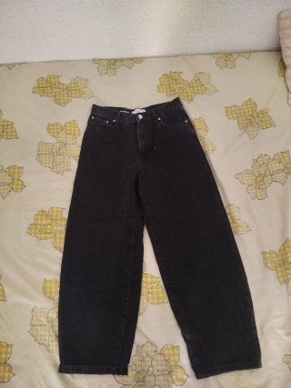 Pantalón Baggy Negro Mujer