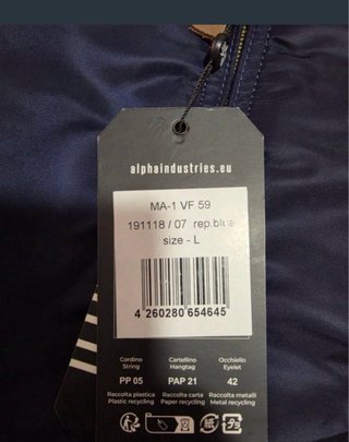 Chaqueta Alpha Industries Azul