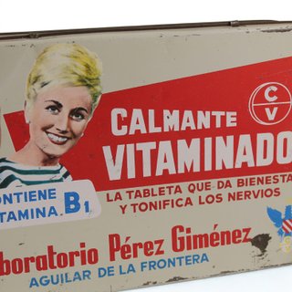 Scatola di latta del Laboratorio Farmacologico Pérez Giménez
