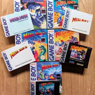 Scatole e manuali artigianali Mega Man Game Boy