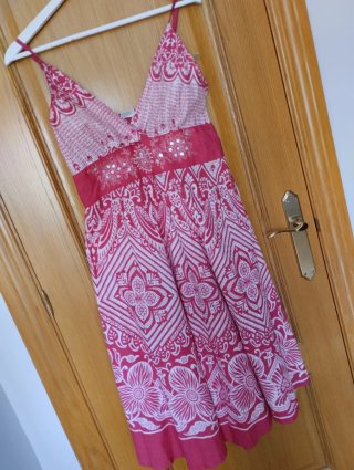 Vestido midi tirantes estampado