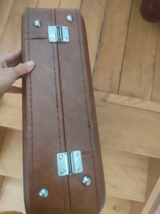 Maleta piel sintética marrón vintage retro