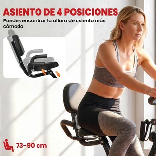 Bicicleta Estática Plegable 3en1 con Respaldo Roja