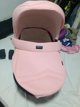 Carro de bebé rosa 3 piezas
