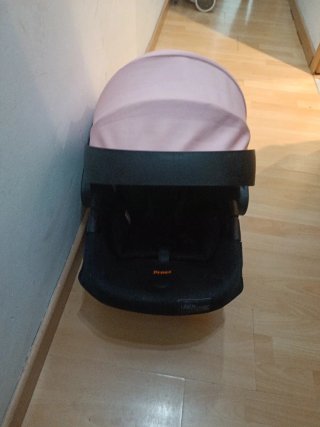 Carro de bebé rosa 3 piezas