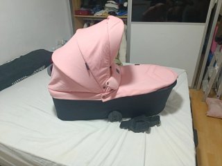 Carro de bebé rosa 3 piezas