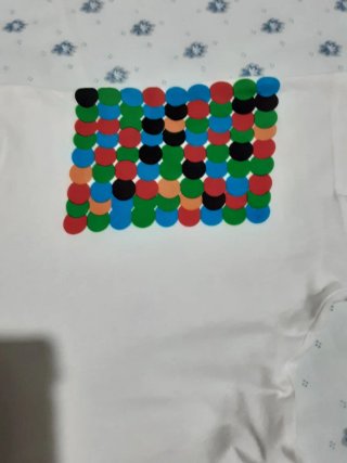 Camiseta For Us blanca L manga corta dibujo hombro
