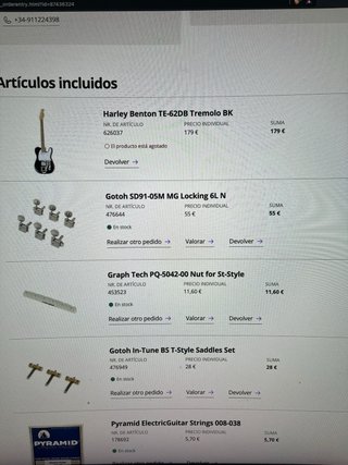 Harley Benton TE-62DB Tremolo BK Guitarra Eléctric