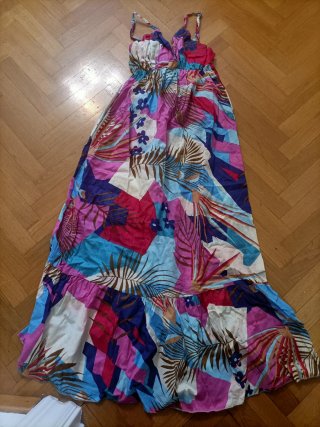 Vestido largo tirantes estampado