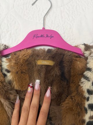 Chaqueta de pelo con estampado animal