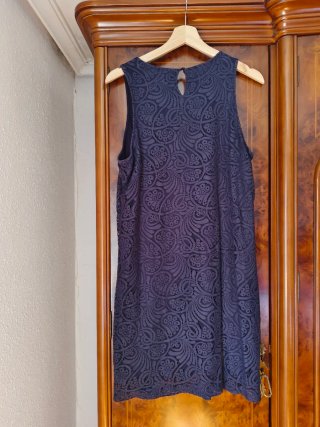 Vestido Cortefiel encaje azul Talla L
