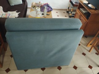2 Sillones de Tela Azul/gris