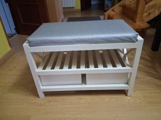 Banqueta con almacenaje y asiento acolchado