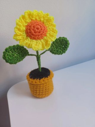 Maceta Flor Crochet 13cm
