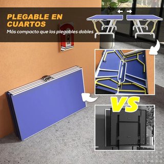 Mesa Ping Pong Plegable con Red 274x152cm Azul