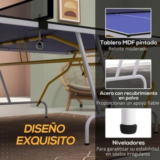 Mesa Ping Pong Plegable con Red 274x152cm Azul