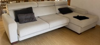 Sofá modular beige y negro