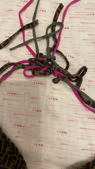 Bikini Fendi FF marrone e verde