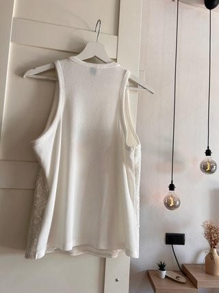 Camiseta Lentejuelas Blanca Talla Única