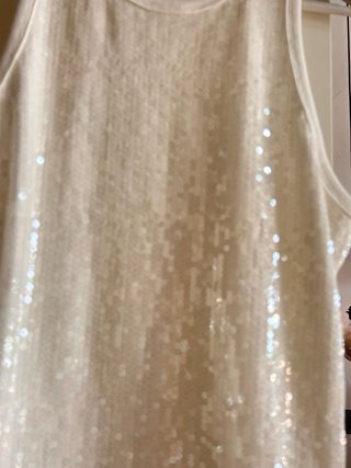 Camiseta Lentejuelas Blanca Talla Única