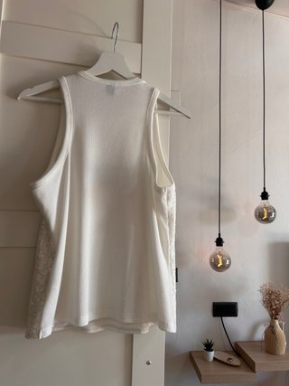 Camiseta Lentejuelas Blanca Talla Única