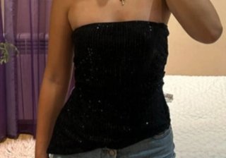 Top negro lentejuelas