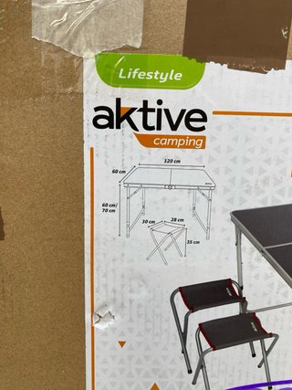 Mesa plegable camping con 4 sillas
