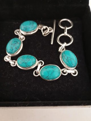 Pulsera Plata 925 y Turquesas