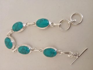 Pulsera Plata 925 y Turquesas
