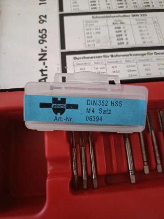 WURTH Juego Machos y Terrajas HSS M3-M12