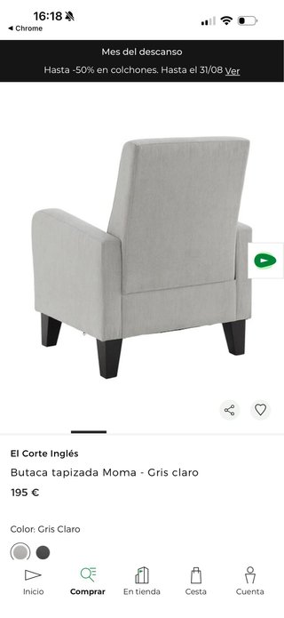 Butaca El Corte Inglés Moma Tela Madera