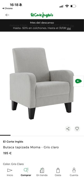 Butaca El Corte Inglés Moma Tela Madera
