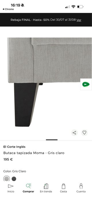 Butaca El Corte Inglés Moma Tela Madera