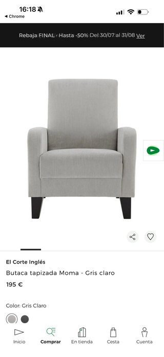 Butaca El Corte Inglés Moma Tela Madera